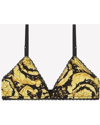Versace - Barocco Print Lace-Trimmed Bra - Lyst