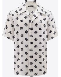 Dolce & Gabbana - All-Over Dg Logo Bowling Shirt - Lyst