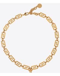 Versace - Greca Chain-Link Necklace - Lyst
