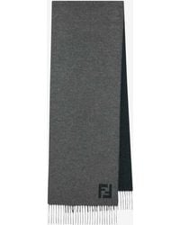 Fendi - Ff Squared Wool Fringed Scarf - Lyst