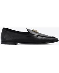 Dolce & Gabbana - Dg Logo Leather Loafers - Lyst