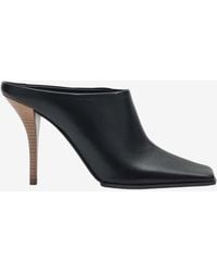 Alaïa - 90 Square-Toe Leather Mules - Lyst