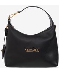 Versace - Tag Leather Hobo Bag - Lyst