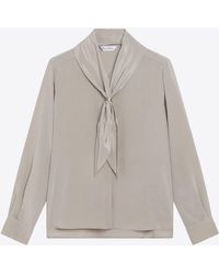 Max Mara - Crepe De Chine Silk Blouse With Scarf - Lyst