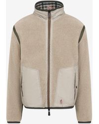 Moncler - Reversible Sherpa And Checked Fleece Zip-Up Jacket - Lyst