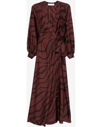 Raquel Diniz - New Aurora Zebra Print Maxi Wrap Dress - Lyst