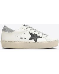 Golden Goose - Hi-Star Low-Top Sneakers With Glittered Star And Heel - Lyst