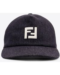 Fendi - Embroidered Ff Denim Baseball Cap - Lyst