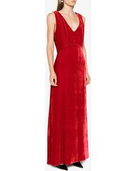 P.A.R.O.S.H. - Relur Maxi V-Neck Velvet Dress - Lyst