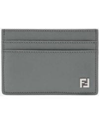 Fendi - Ff Squared Leather Slim Cardholder - Lyst