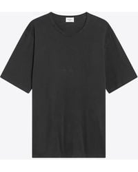 Saint Laurent - Logo Embroidered Faded T-Shirt - Lyst