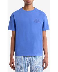 Etro - Pegaso Embroidered T-Shirt - Lyst