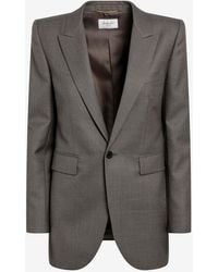 Saint Laurent - Single-Breasted Wool Blazer - Lyst