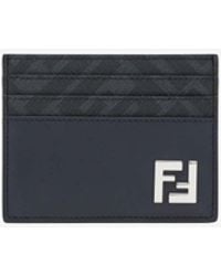 Fendi - Ff Squared Leather And Canvas Cardholder - Lyst