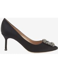 Manolo Blahnik - Hangisi 70 Fmc Crystal Buckle Satin Pumps - Lyst