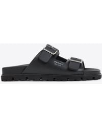 Prada - Logo Stamped Rubber Slides - Lyst