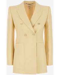 Chloé - Cream Hemp Blend Blazer - Lyst