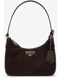 Prada - Mini Re-Edition 2005 Suede Shoulder Bag - Lyst