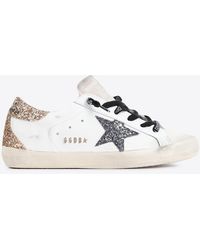 Golden Goose - Superstar Leather Sneakers With Glittered Star Patch - Lyst