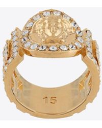 Versace - La Medusa Crystal-Embellished Ring - Lyst