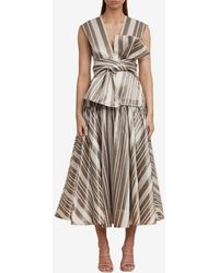 Acler - Wilson Striped Midi Dress - Lyst