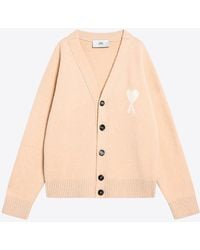 Ami Paris - Ami De Coeur Alpaca And Wool Cardigan - Lyst