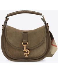 Burberry - Small B Clip Suede Handbag - Lyst