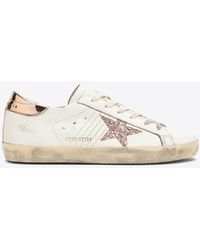 Golden Goose - Super-Star Low-Top Sneakers With Glittered Star - Lyst