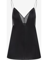 KHAITE - Deep V-Neck Silk Top With Spaghetti Straps - Lyst