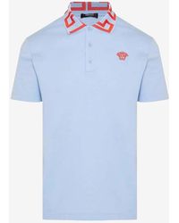 Versace - Medusa Greca Short Sleeved Polo T-Shirt - Lyst