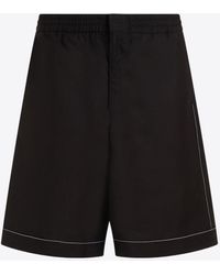 Prada - Silk Logo-Printed Bermuda Shorts - Lyst