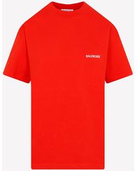 Balenciaga Satin Cocoon Short Sleeve Swing Shirt in Red | Lyst