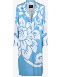Etro - Printed Silk Coat - Lyst