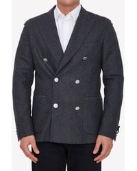 Tonello - Peak-Lapeled Double-Breasted Blazer - Lyst
