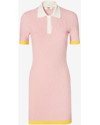 Fendi - Silk-Blend Mini Polo Dress - Lyst