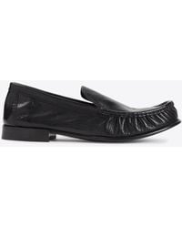 Miu Miu - Logo Lettering Leather Loafers - Lyst