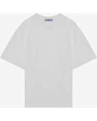 Prada - Triangle Logo Crewneck T-Shirt - Lyst