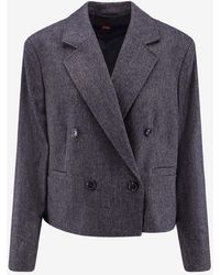 BOSS - Double-Breasted Wool-Blend Blazer - Lyst