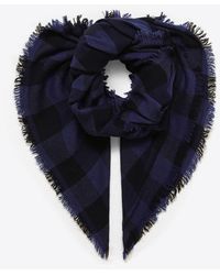 Destin - Checked Scarf With Fringe - Lyst