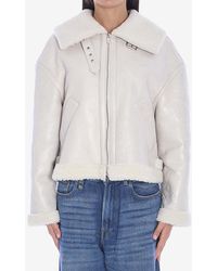 Salvatore Santoro - Shearling-Trimmed Leather Zip-Up Jacket - Lyst