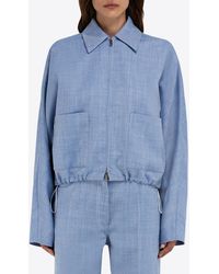 Ferragamo - Cropped Zip-Up Jacket - Lyst