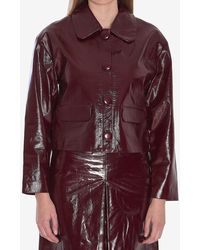 Self-Portrait - Leather Cropped Jacket - Lyst