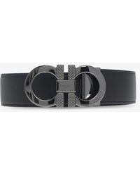 Ferragamo - Reversible Gancini Two-Tone Leather Belt - Lyst