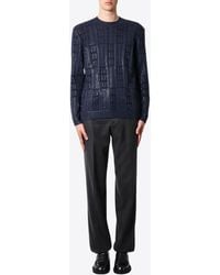 Fendi - Ff Jacquard Ribbed Wool Sweater - Lyst