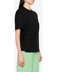 MSGM - Logo-Embroidered Crewneck T-Shirt - Lyst