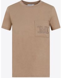 Max Mara - Logo-Embroidered Papaya T-Shirt - Lyst