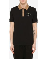 Raf Simons - X Fred Perry Contrast Collar Polo T-Shirt With Badge Detail - Lyst