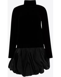 Max Mara - Osso High-Neck Mini Velvet Dress - Lyst