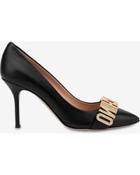 Moschino - 85 Crystal Embellished Logo Pumps - Lyst