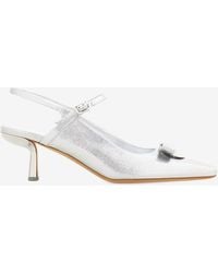 Ferragamo - Ophelia 55 Drop Bow Metallic Leather Sandals - Lyst
